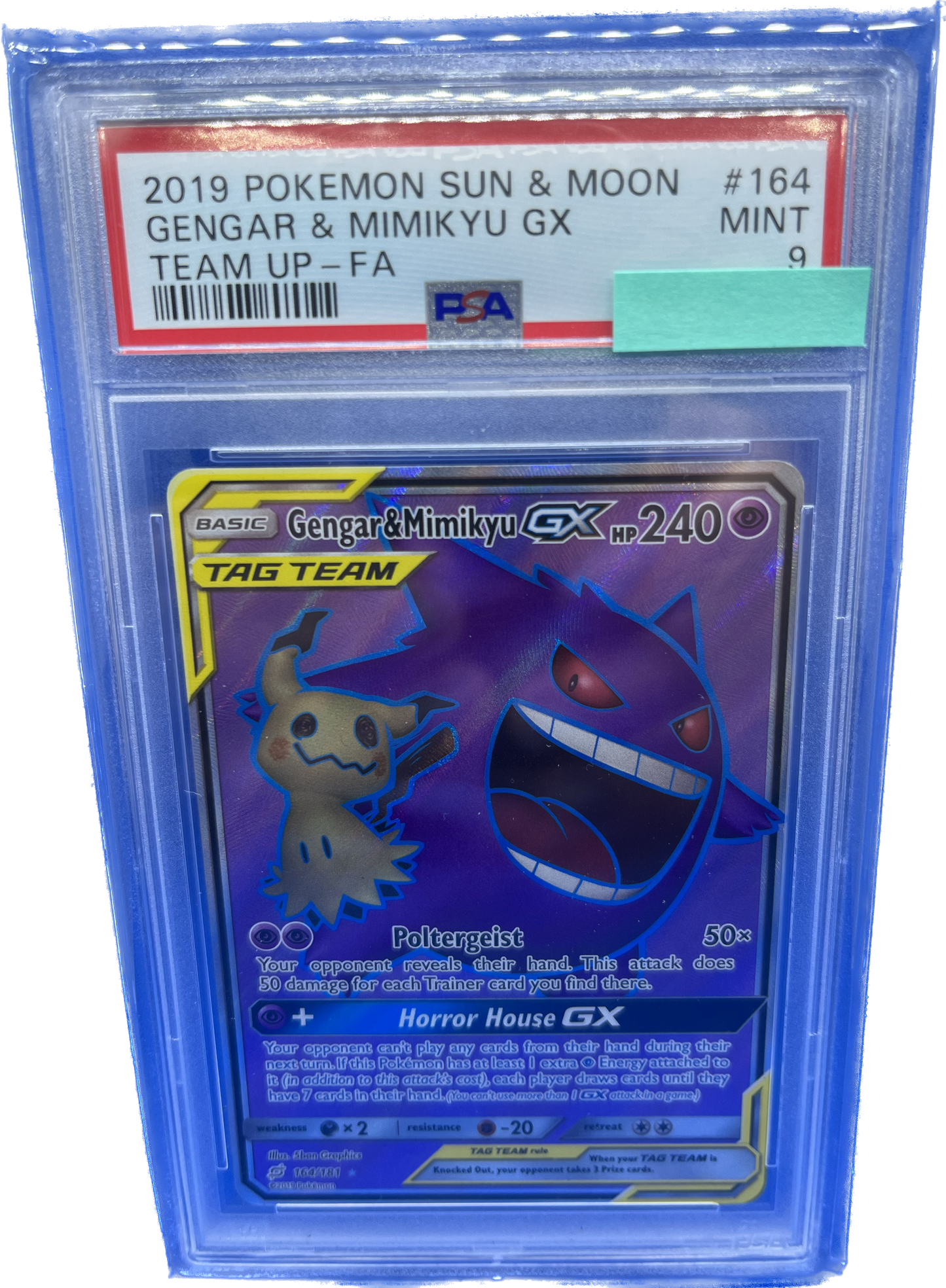 PSA 9 Gengar & Mimikyu GX - Full Art